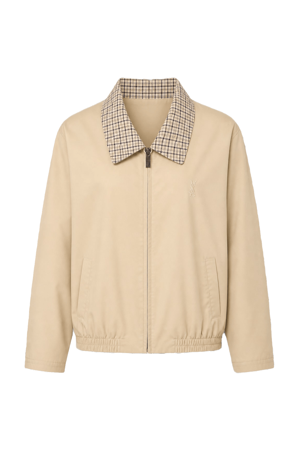 1980s Beige Synthetic Blend Jacket - Front View