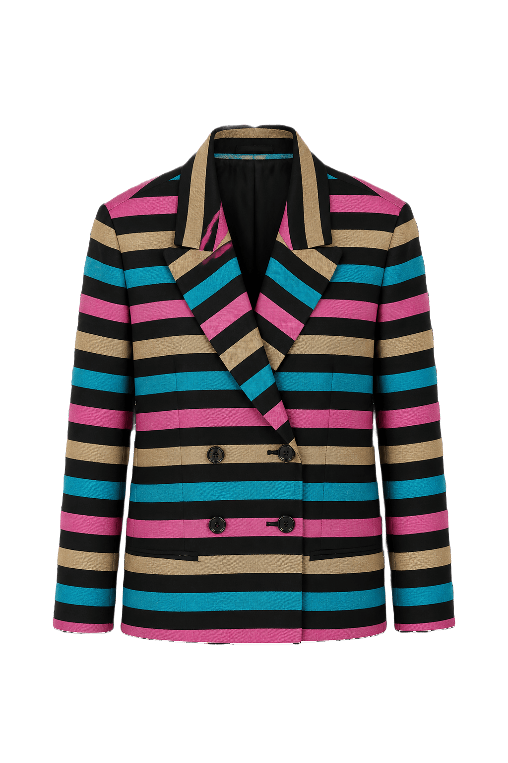 1980s Multicolor Wool Blend Blazer - Front View