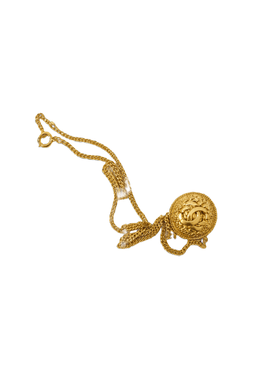 1980s Gold Metal Necklace - Front View