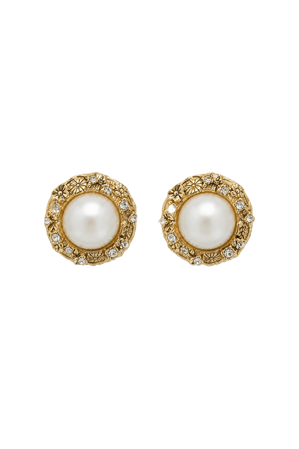 1980s Gold Metal Earrings - Front View