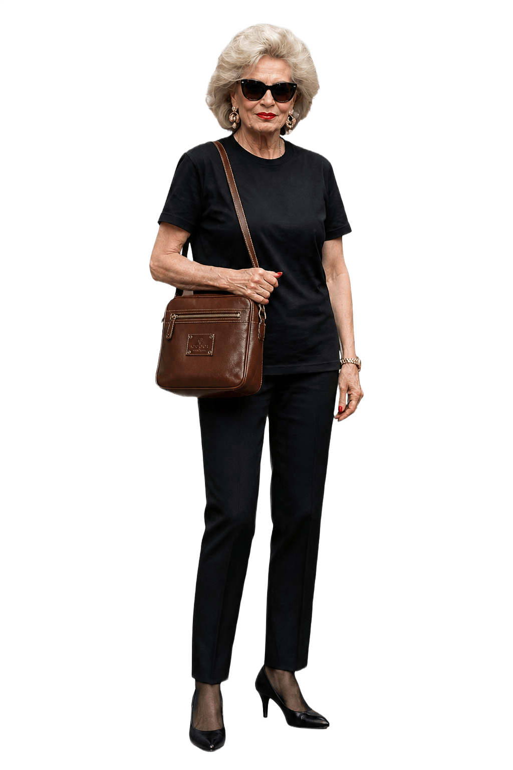 1980s Brown Leather Shoulder Bag - Model