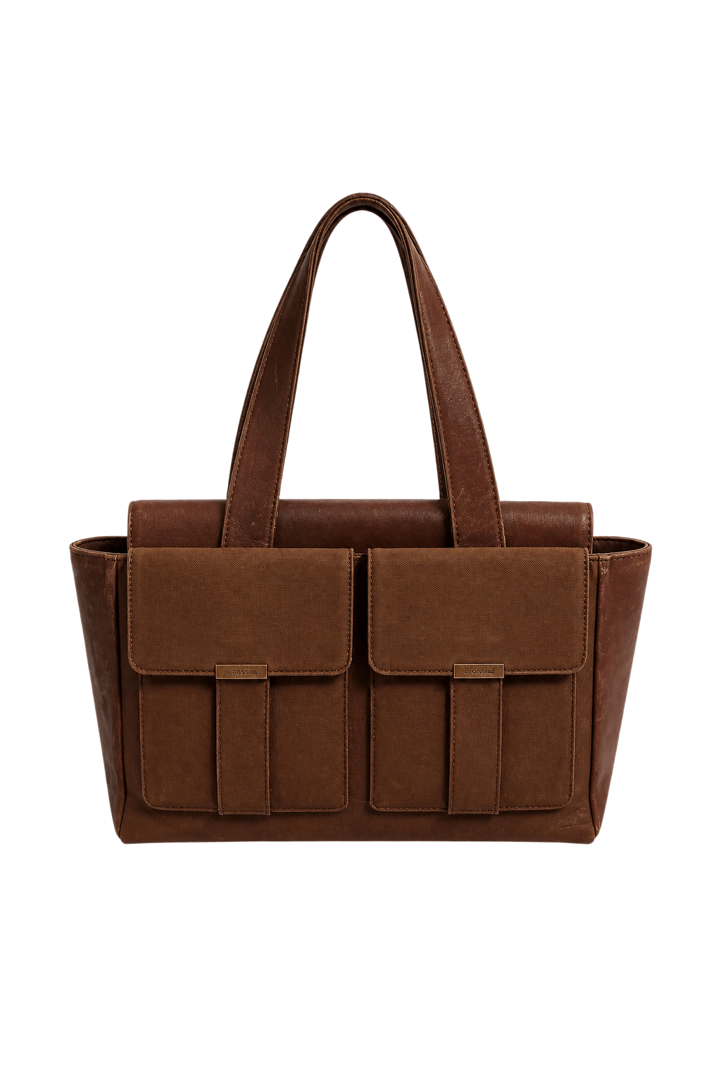 1980s Brown Leather Bag - Front View