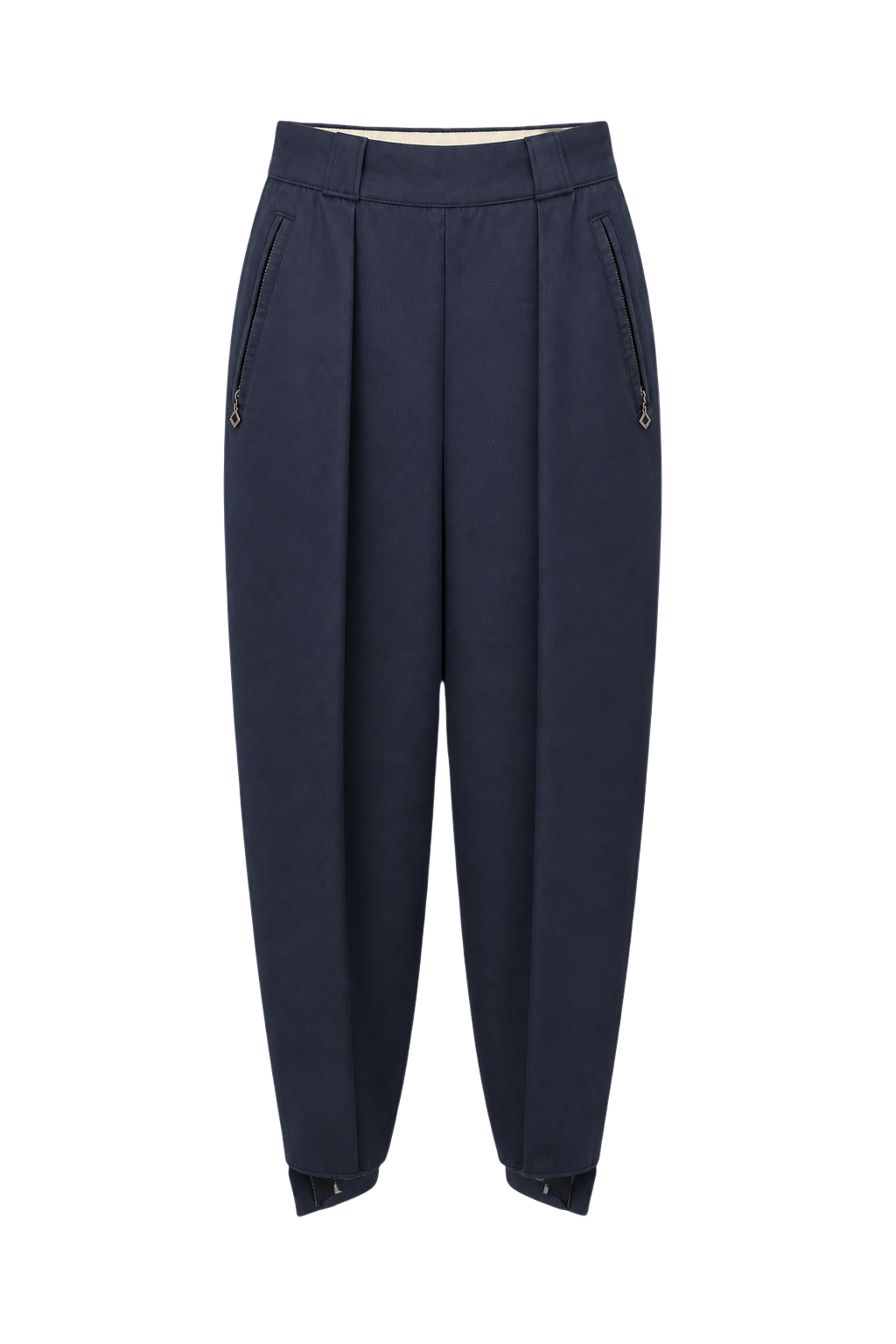 1950s Navy Cotton Blend Pants - Front View