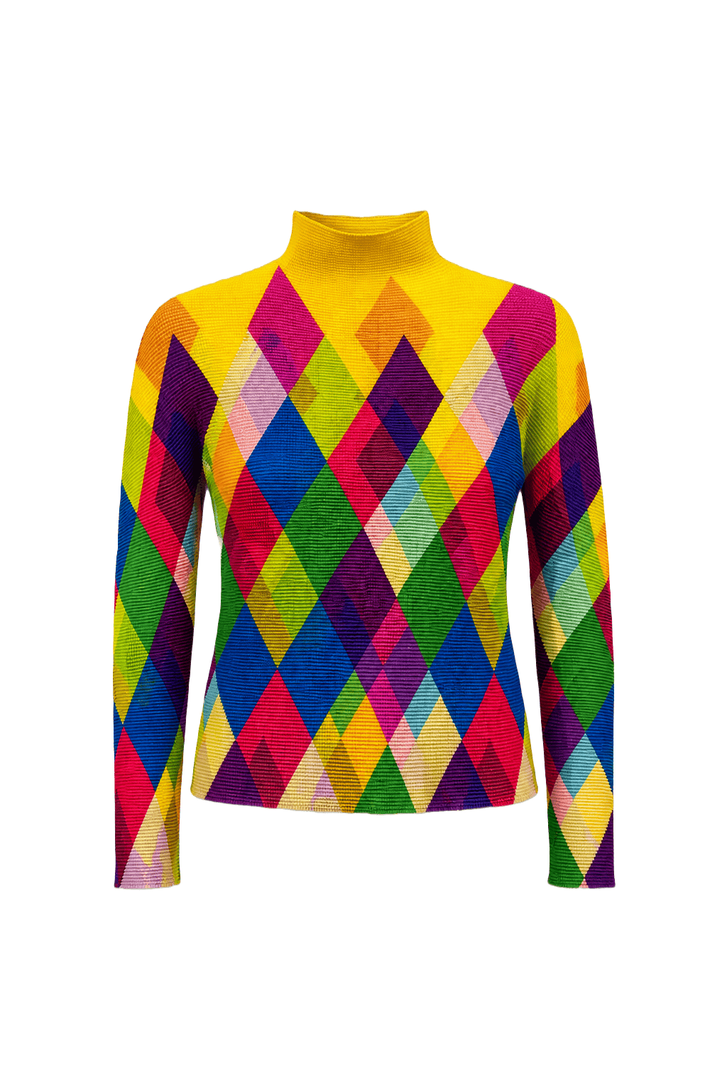 1990s Yellow Synthetic Blouse - Front View
