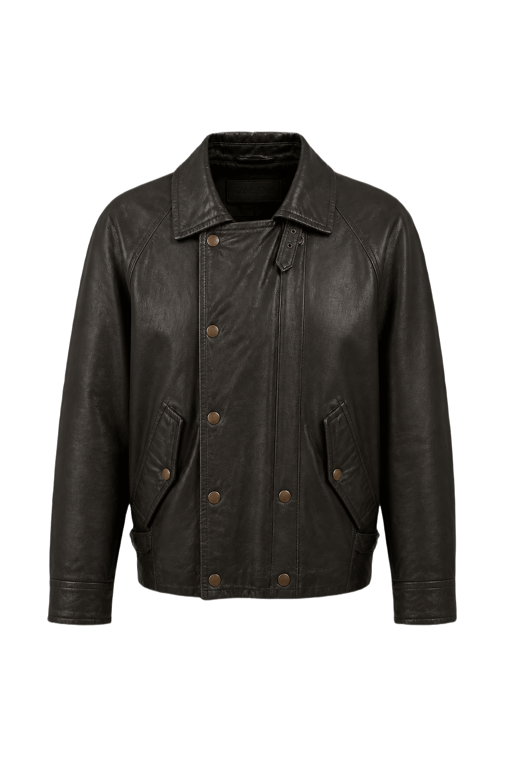 1950s Dark Brown Leather Jacket - Front View