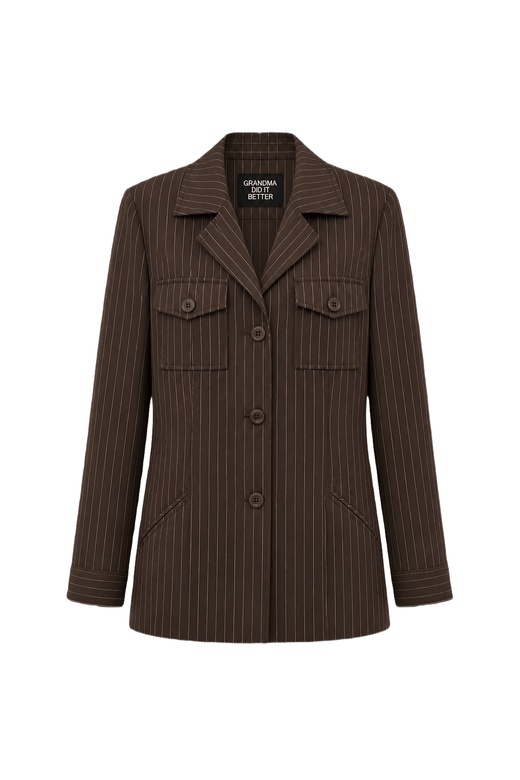 1980s Brown Wool Blend Jacket - Front View