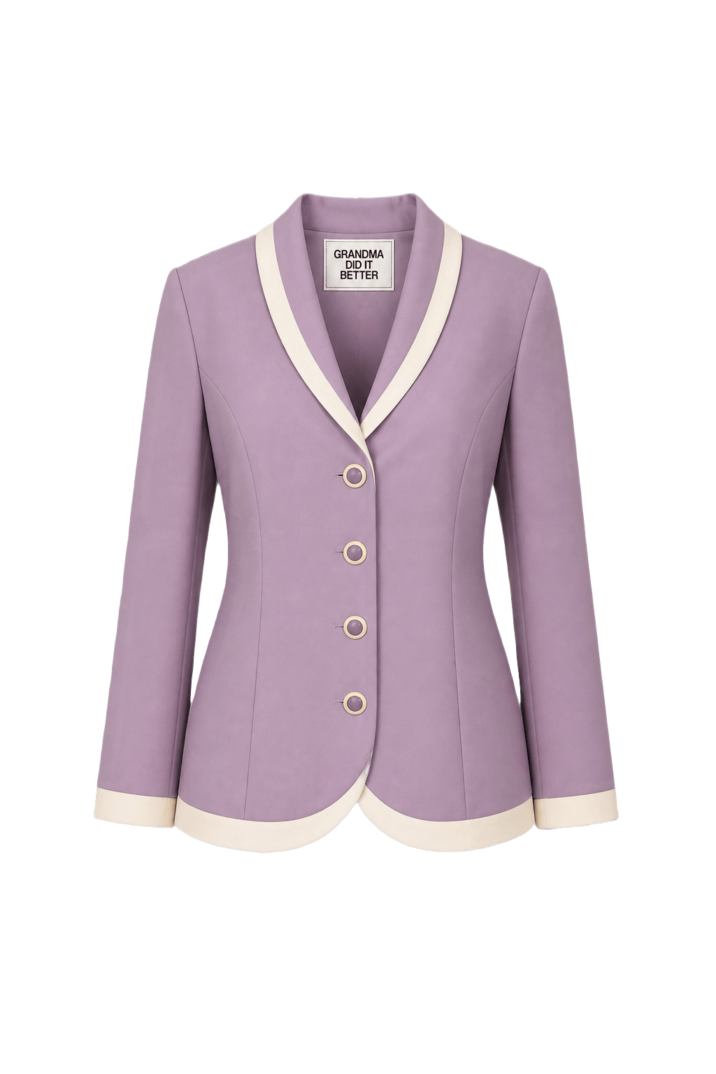 1980s Lavender Polyester Blazer - Front View