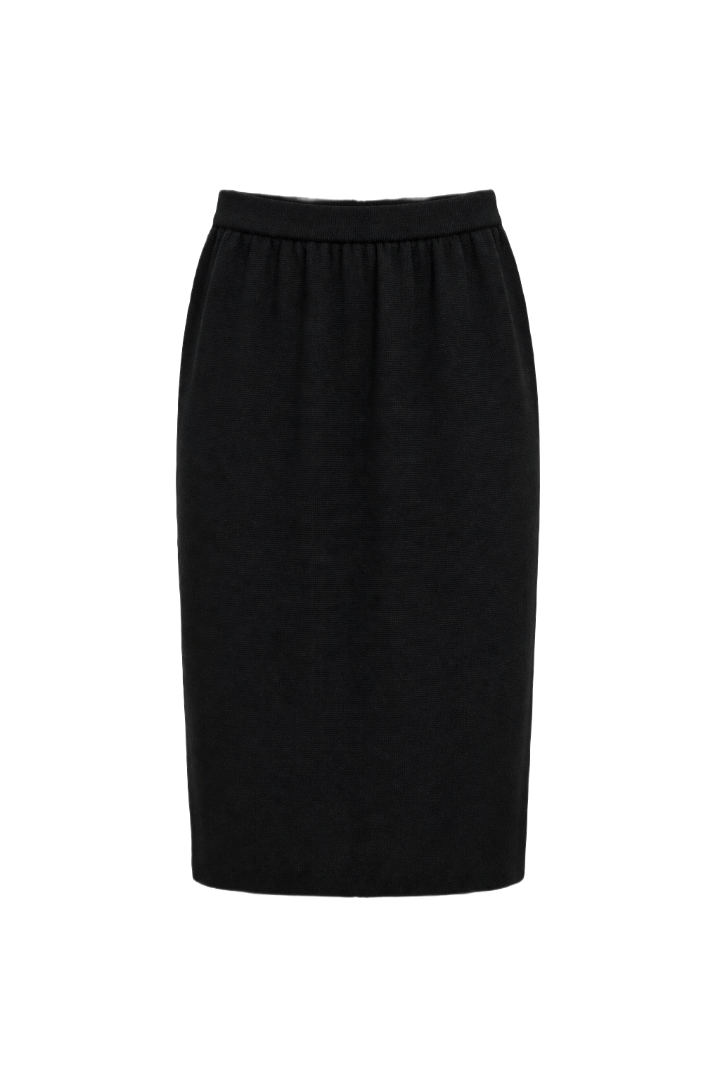 1980s Black Wool Blend Skirt - Front View