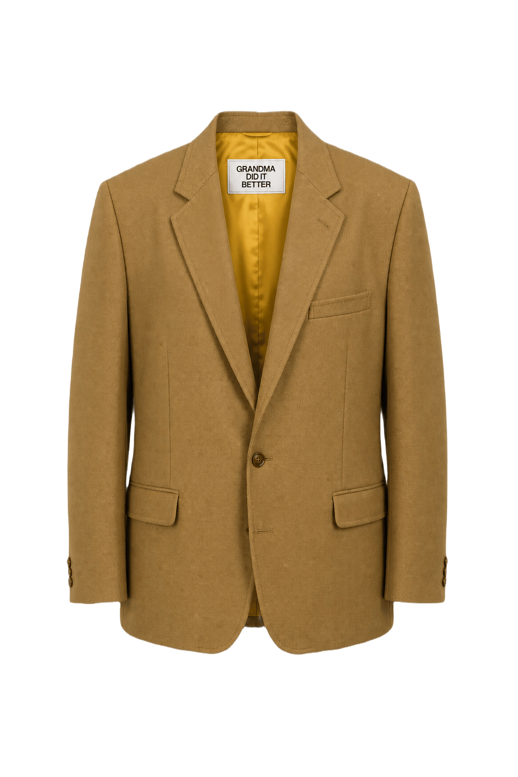 1980s Tan Wool Blazer - Front View