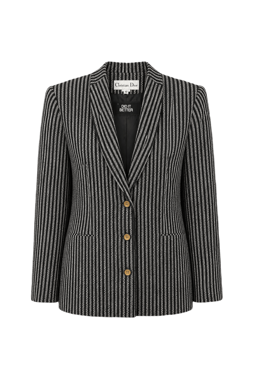 1980s Black Wool Blazer - Front View