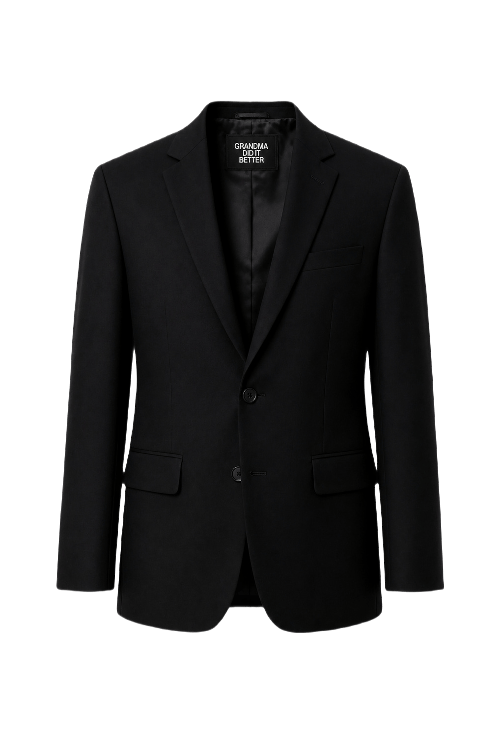 1980s Black Wool Blazer - Front View
