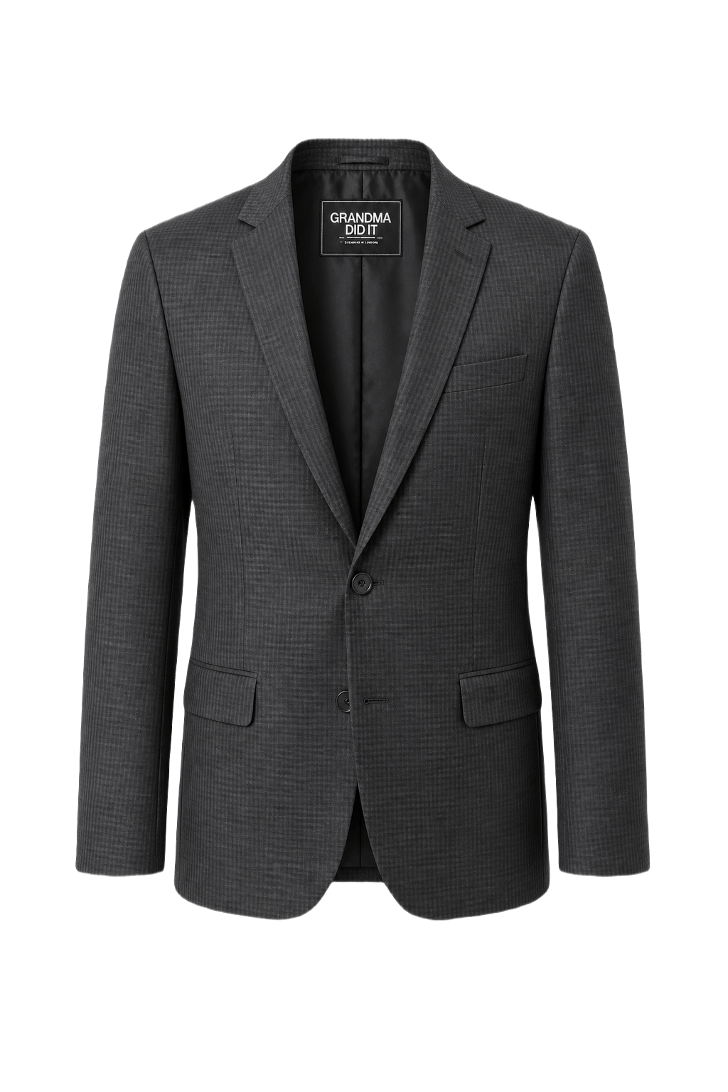1980s Charcoal Grey Wool Blazer - Front View