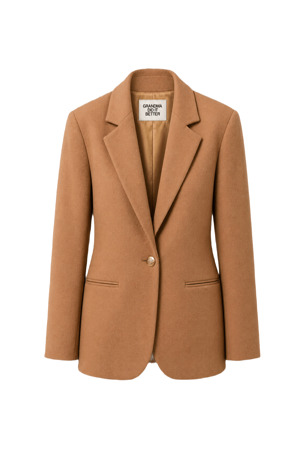 1980s Beige Wool Jacket - Front View