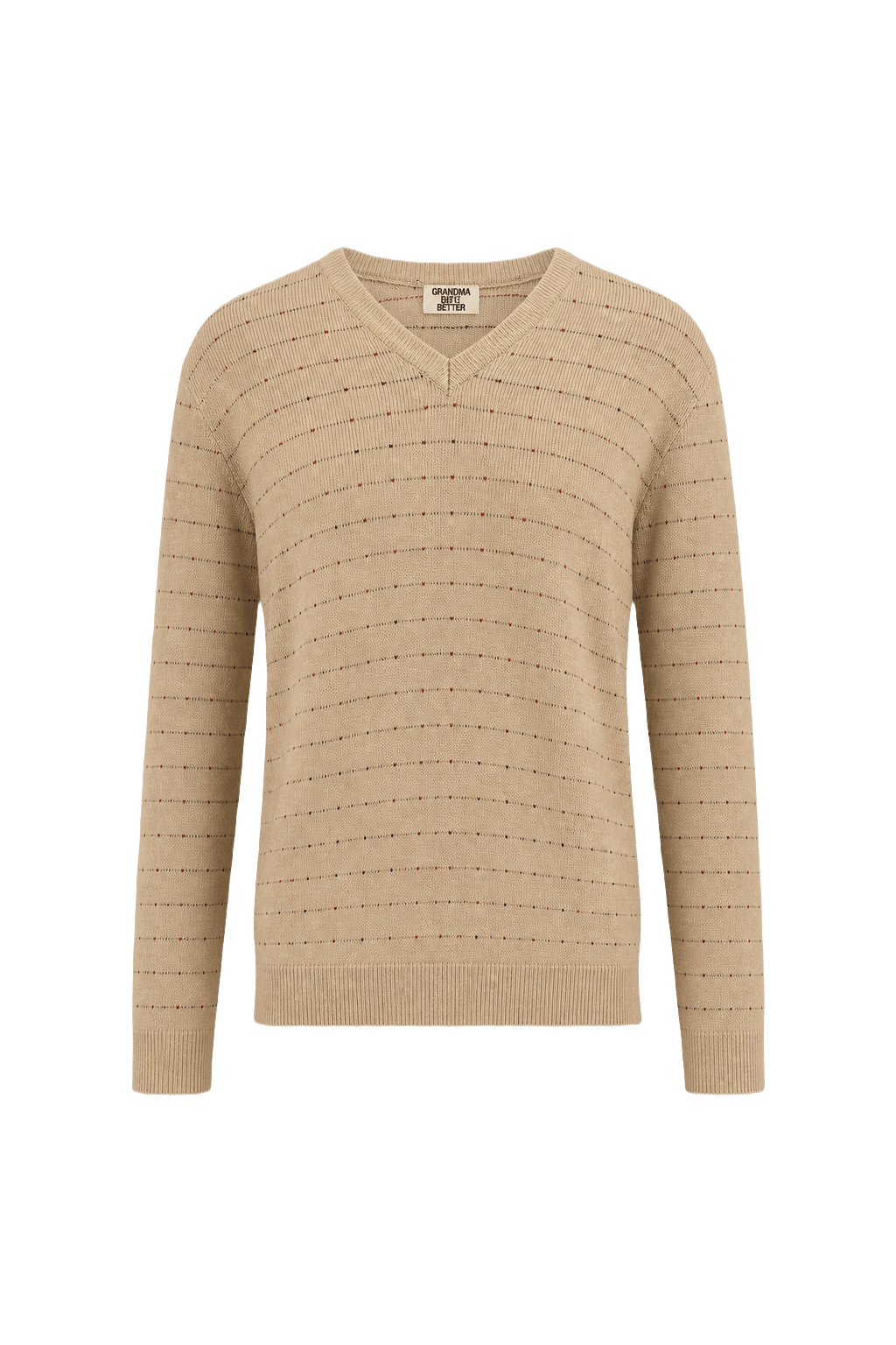 1980s Beige Wool Blend Sweater - Front View