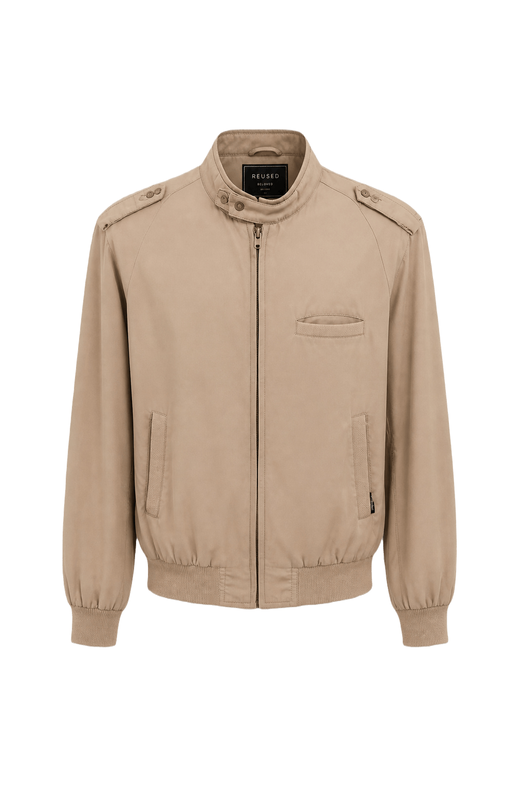 1980s Tan Cotton Jacket - Front View