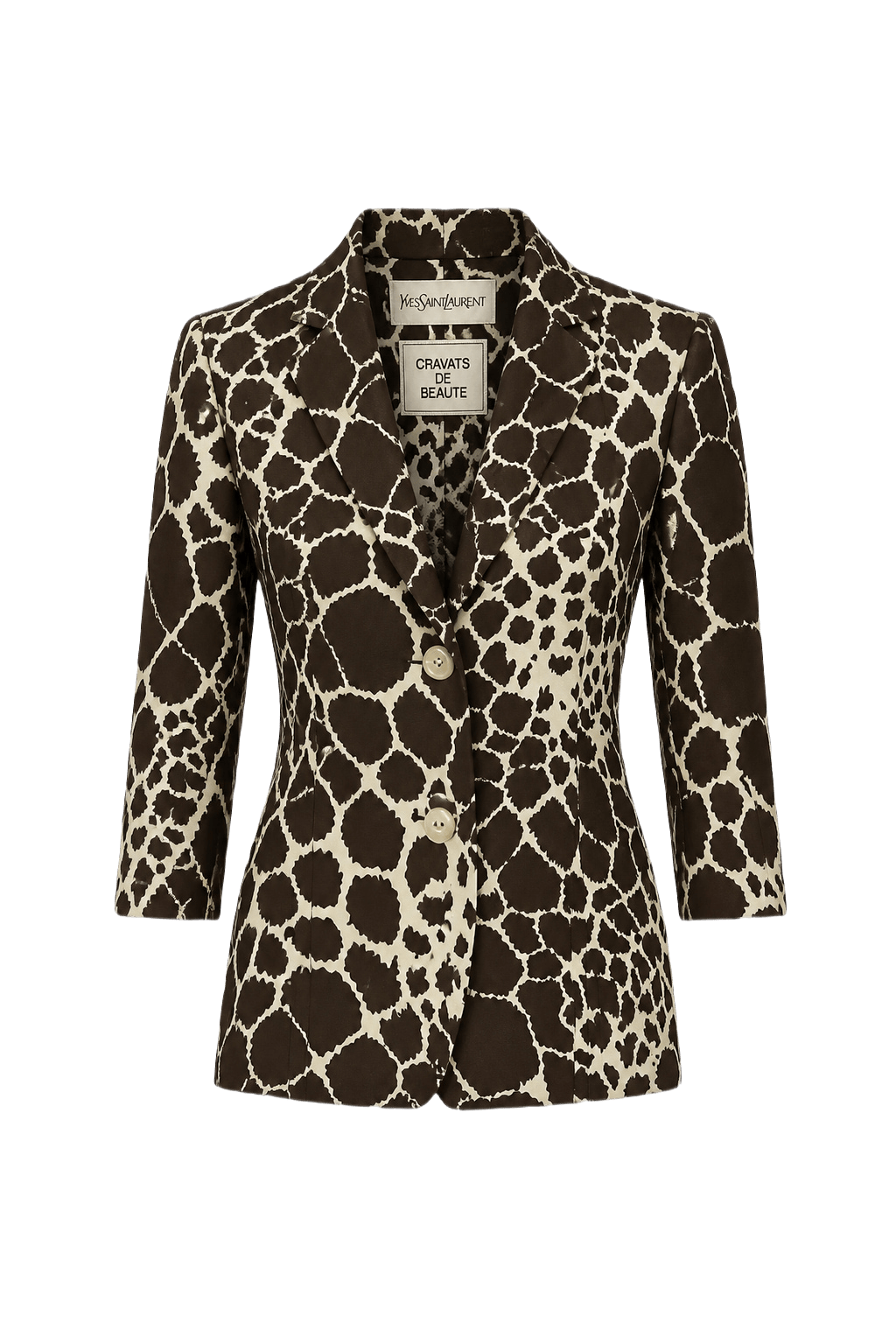1980s Brown Polyester Blazer - Front View