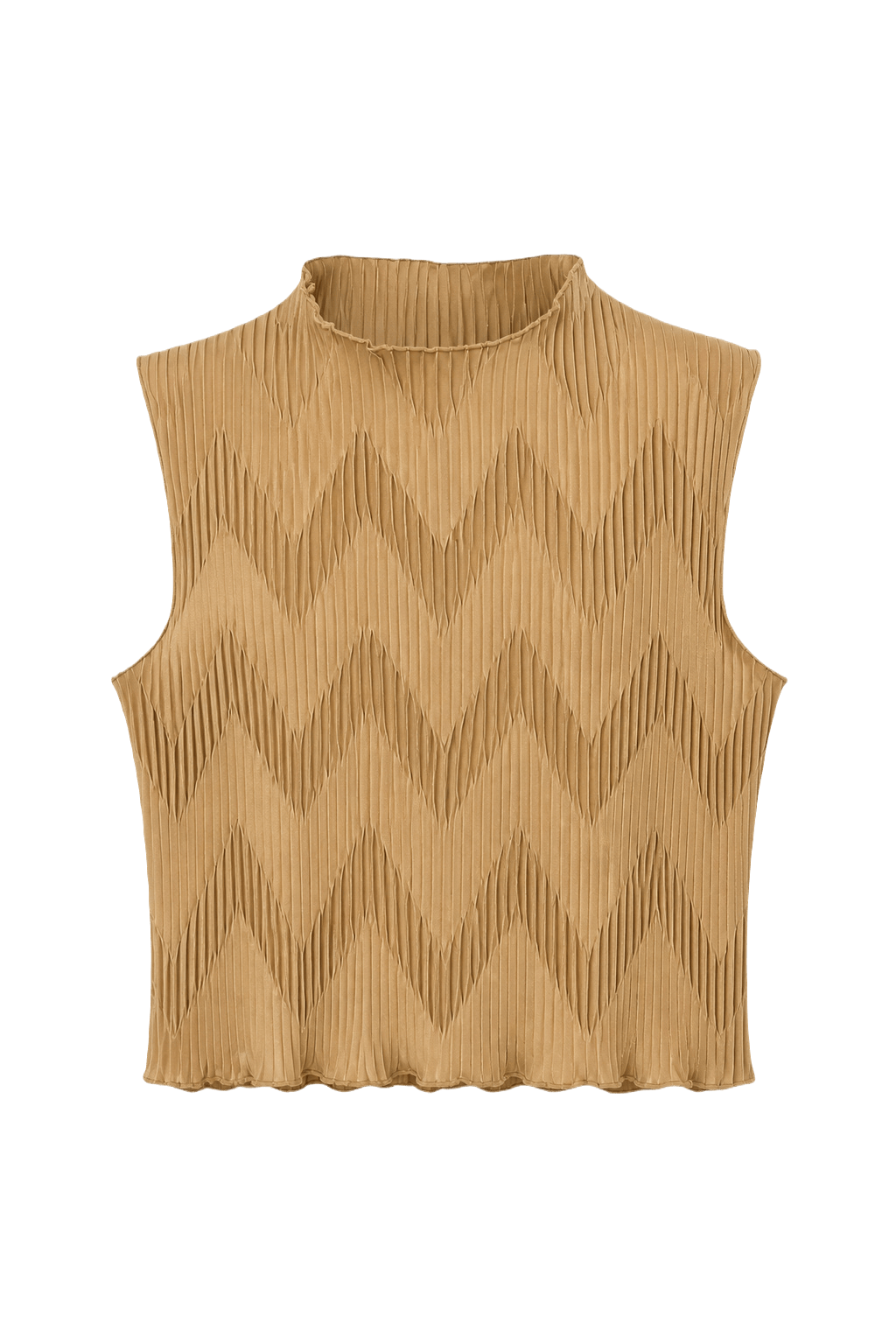 1990s Beige Polyester Blouse - Front View