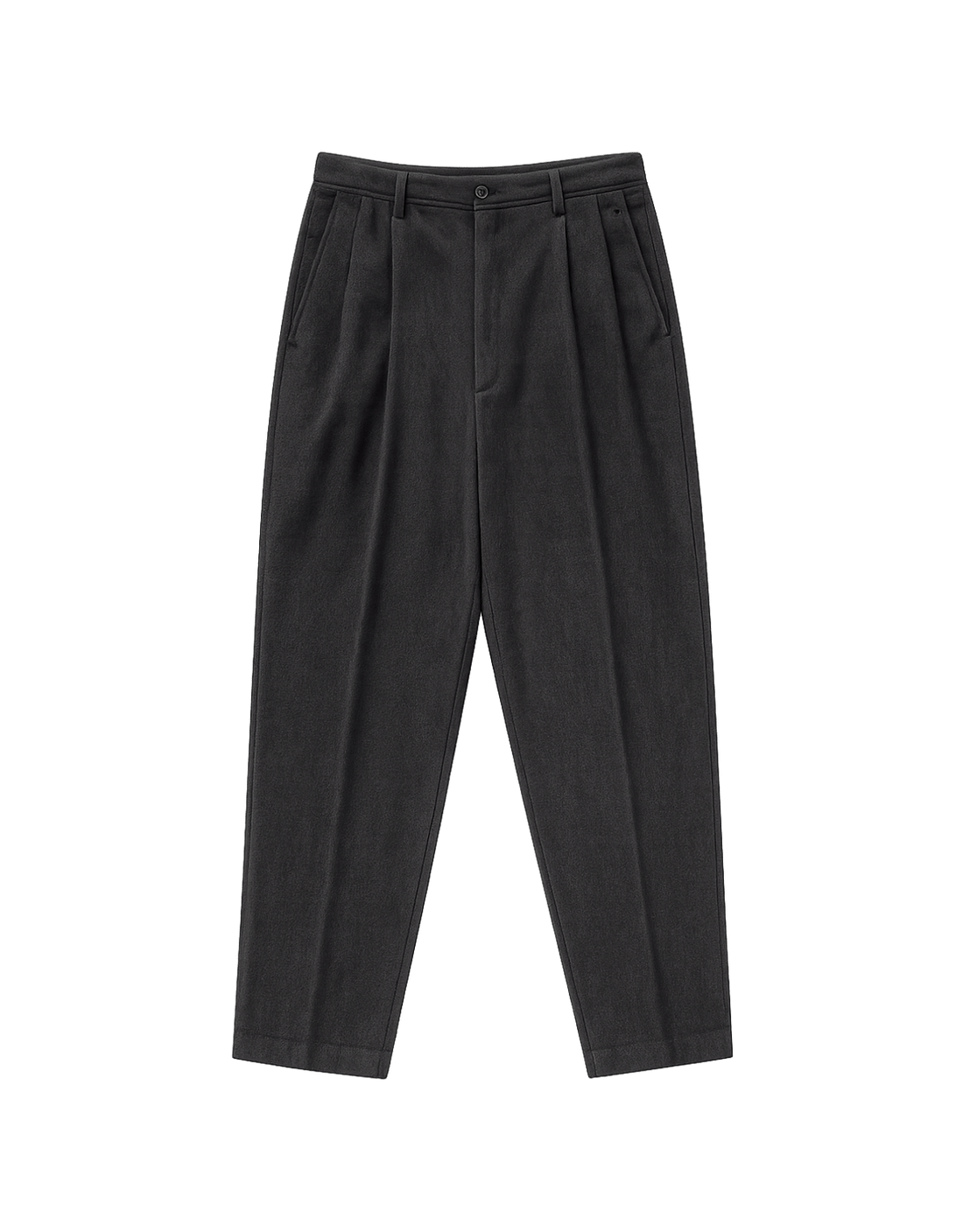 80s High-Waisted Wool Blend Pants - Flat Lay Front