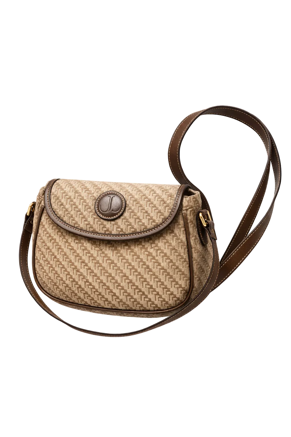 1970s Beige Canvas Bag - Front View