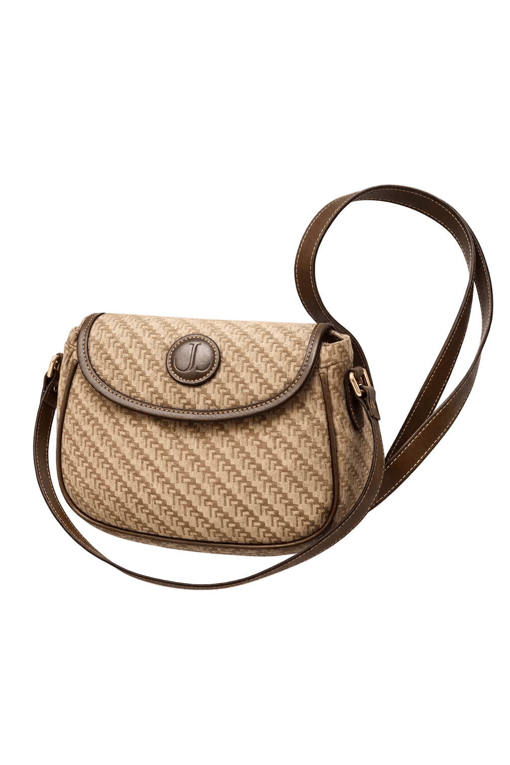1970s Beige Canvas Bag - Front View