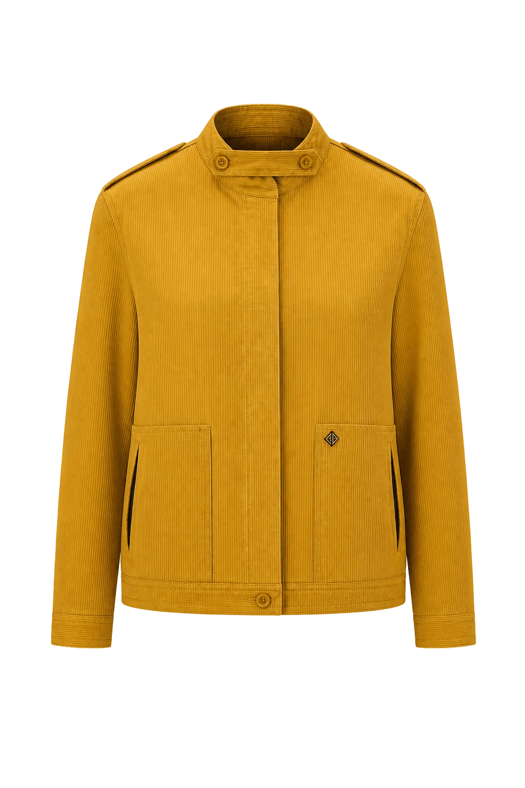 1990s Mustard Yellow Synthetic Blend Jacket - Front View