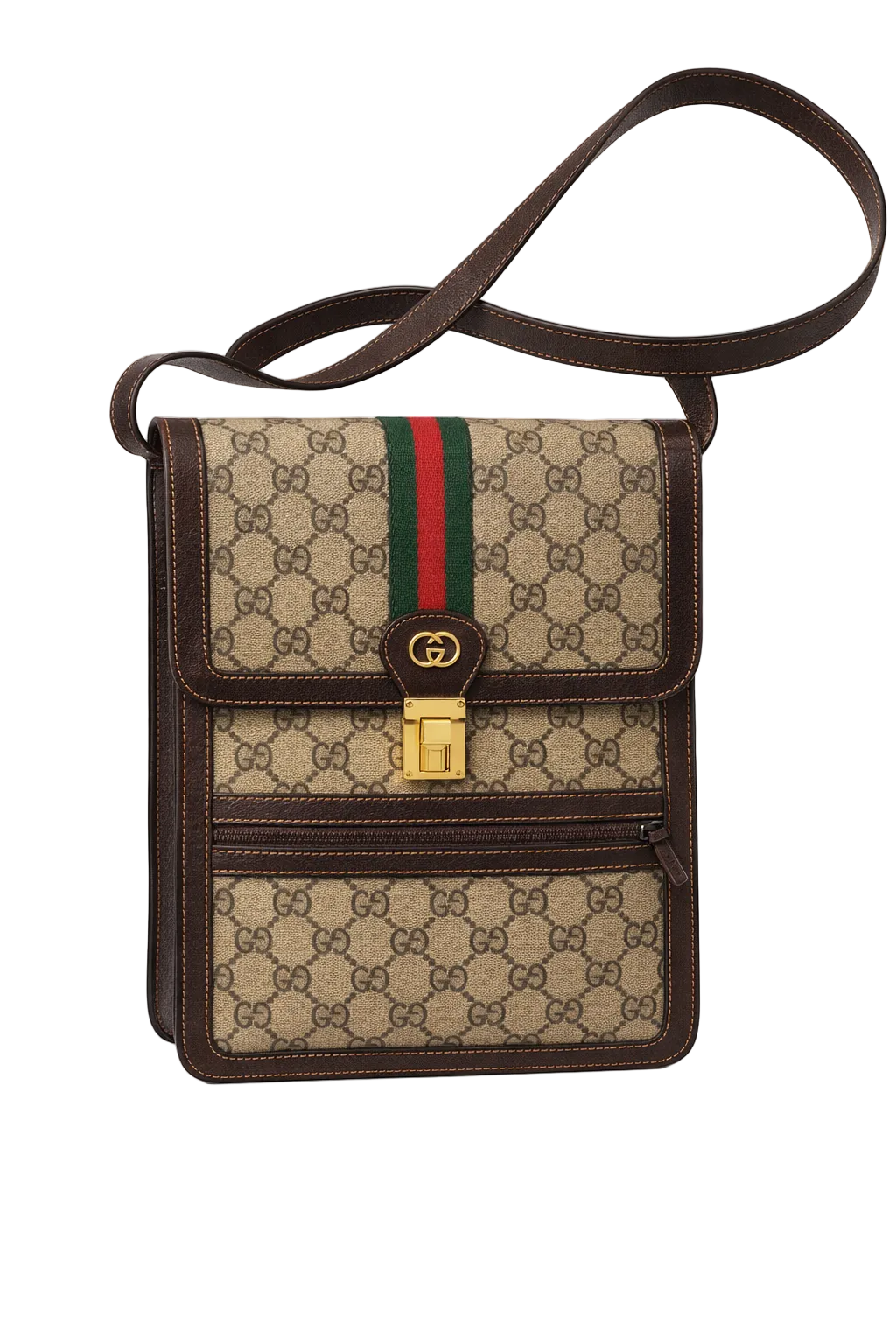 1990s Beige Canvas Bag - Front View