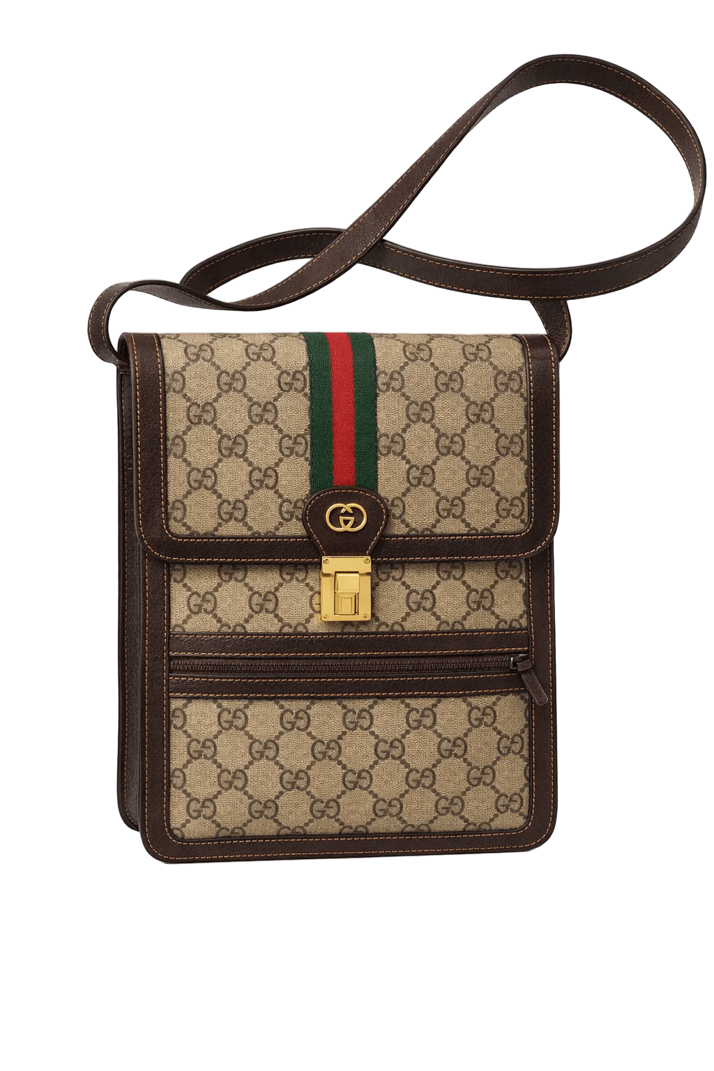 1990s Beige Canvas Bag - Front View