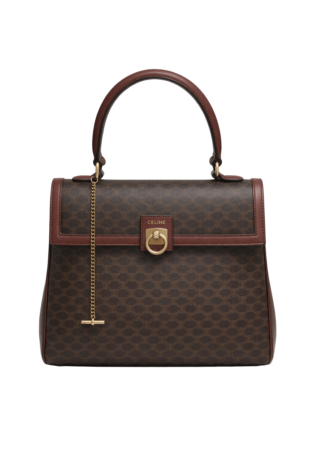 1980s Dark Brown Leather Bag - Front View