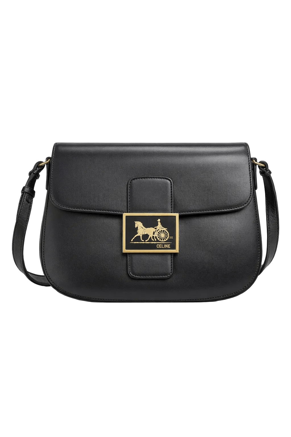 1980s Black Leather Bag - Front View