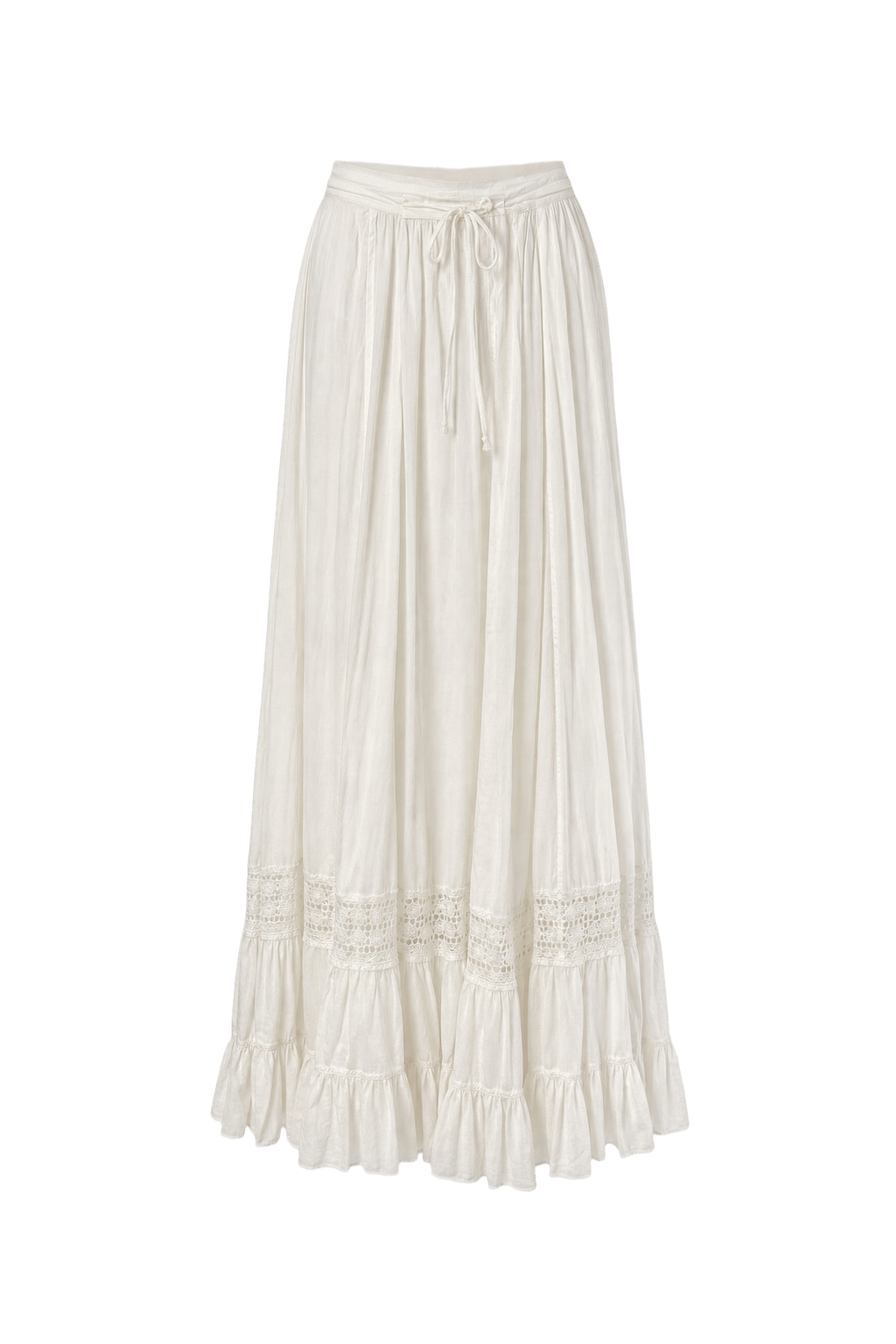1920s White Cotton Skirt - Front View