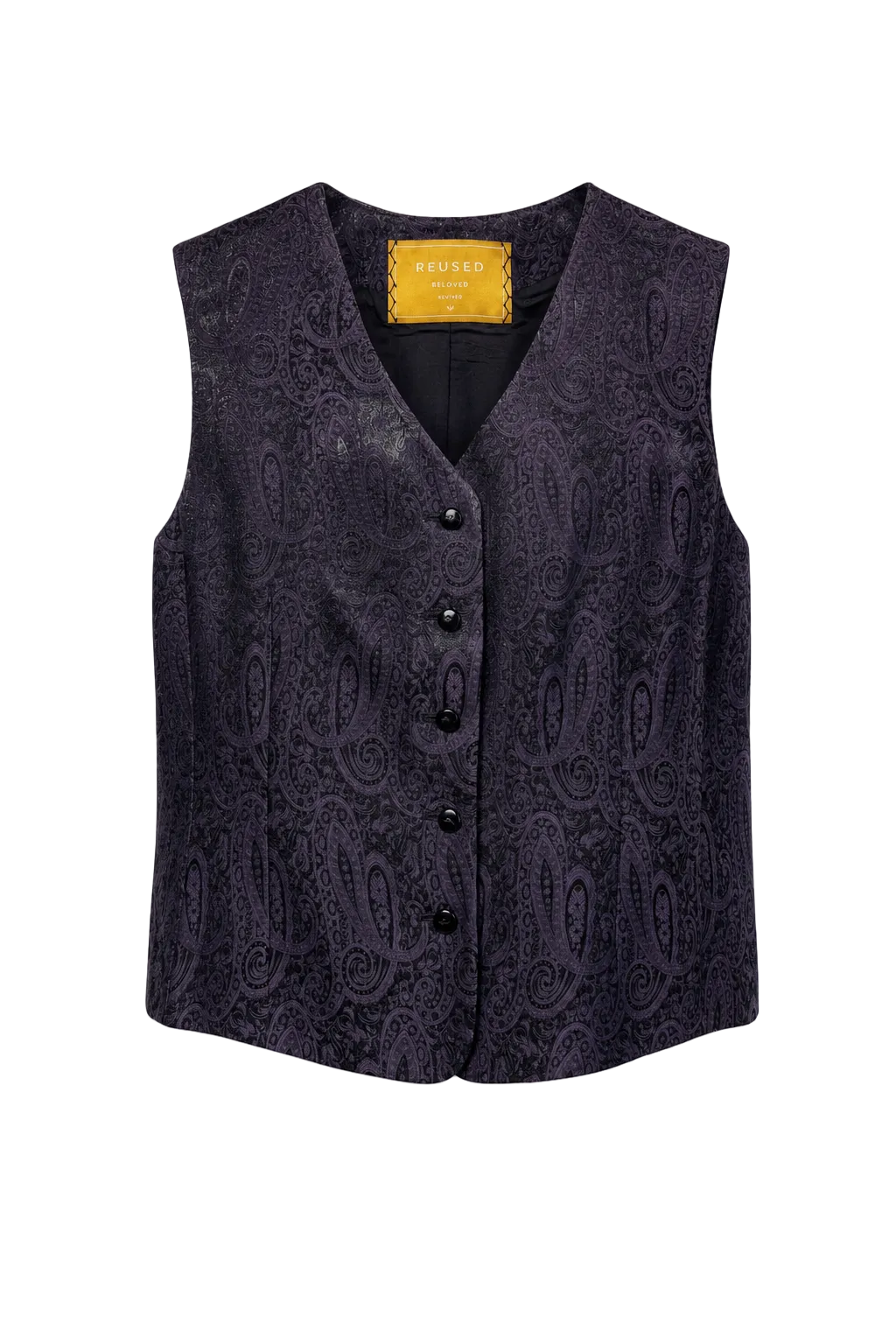 1970s Deep Purple Cotton Blend Vest - Front View