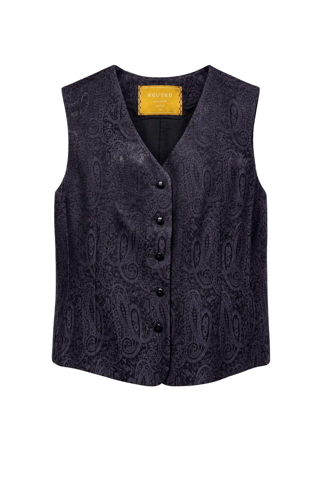 1970s Deep Purple Cotton Blend Vest - Front View