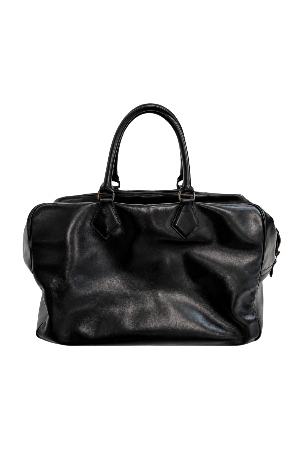 1990s Black Leather Bag - Front View