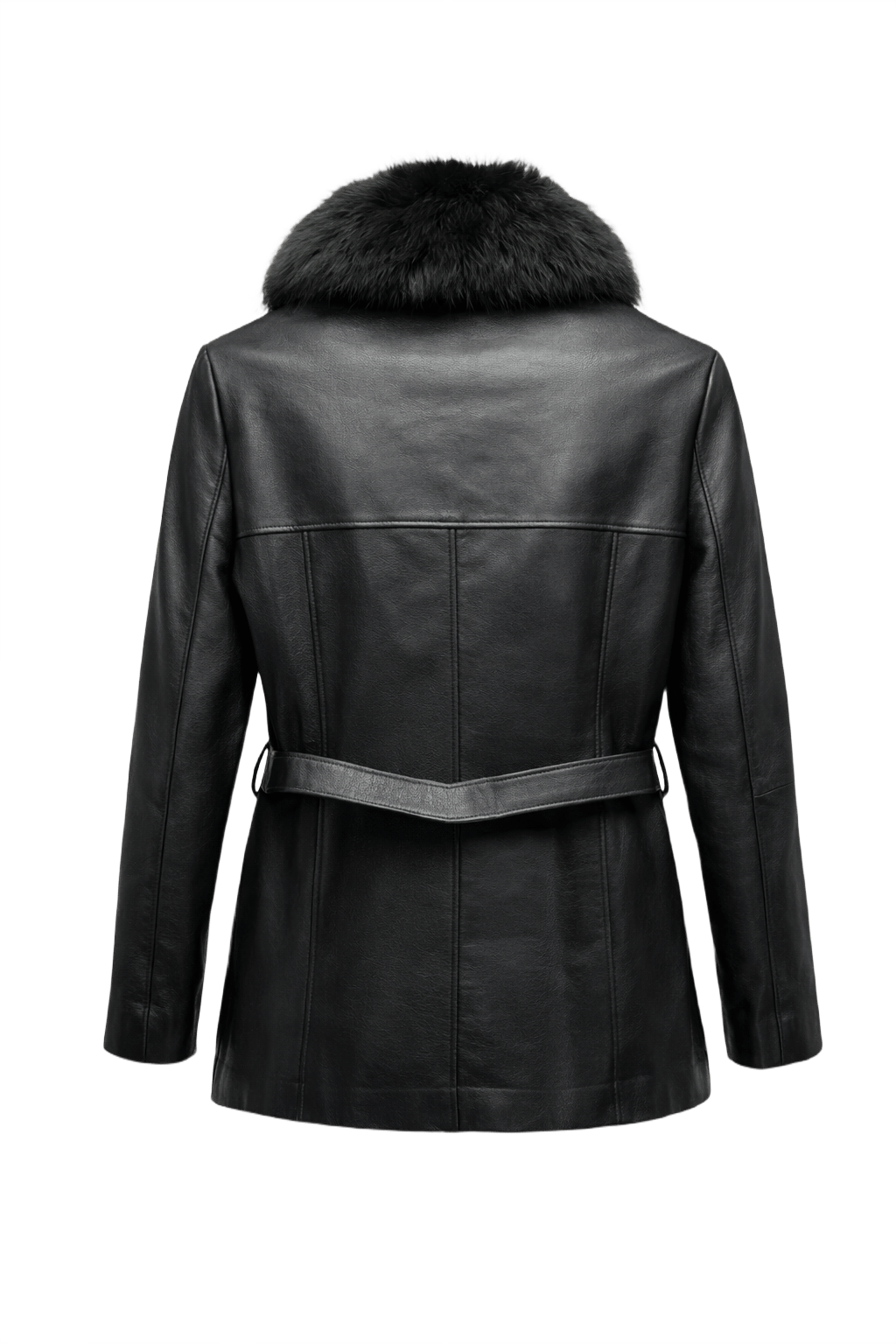 1990s Black Leather Jacket - Back View