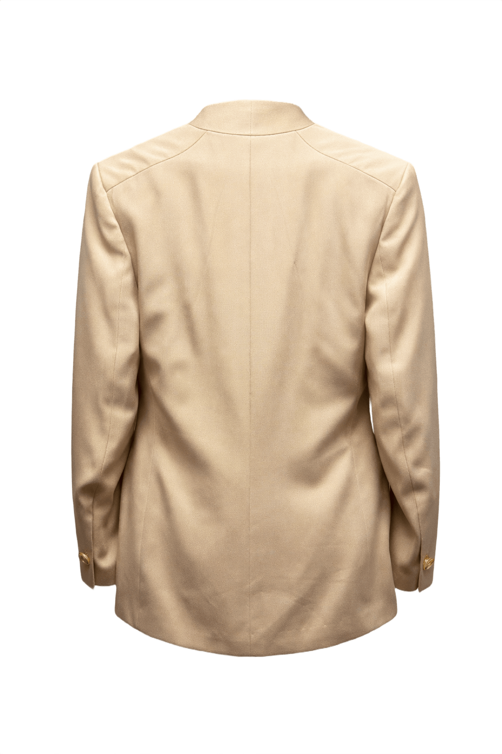 1980s Cream White Silky Synthetic Blazer - Back View
