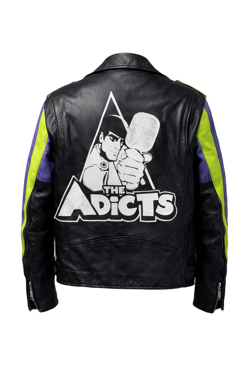 1990s Black Leather Jacket - Back View