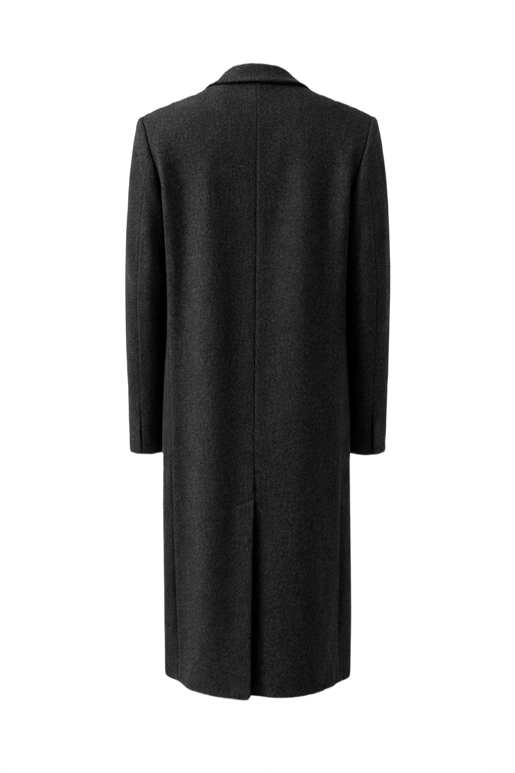 1990s Charcoal Grey Wool Coat - Back View