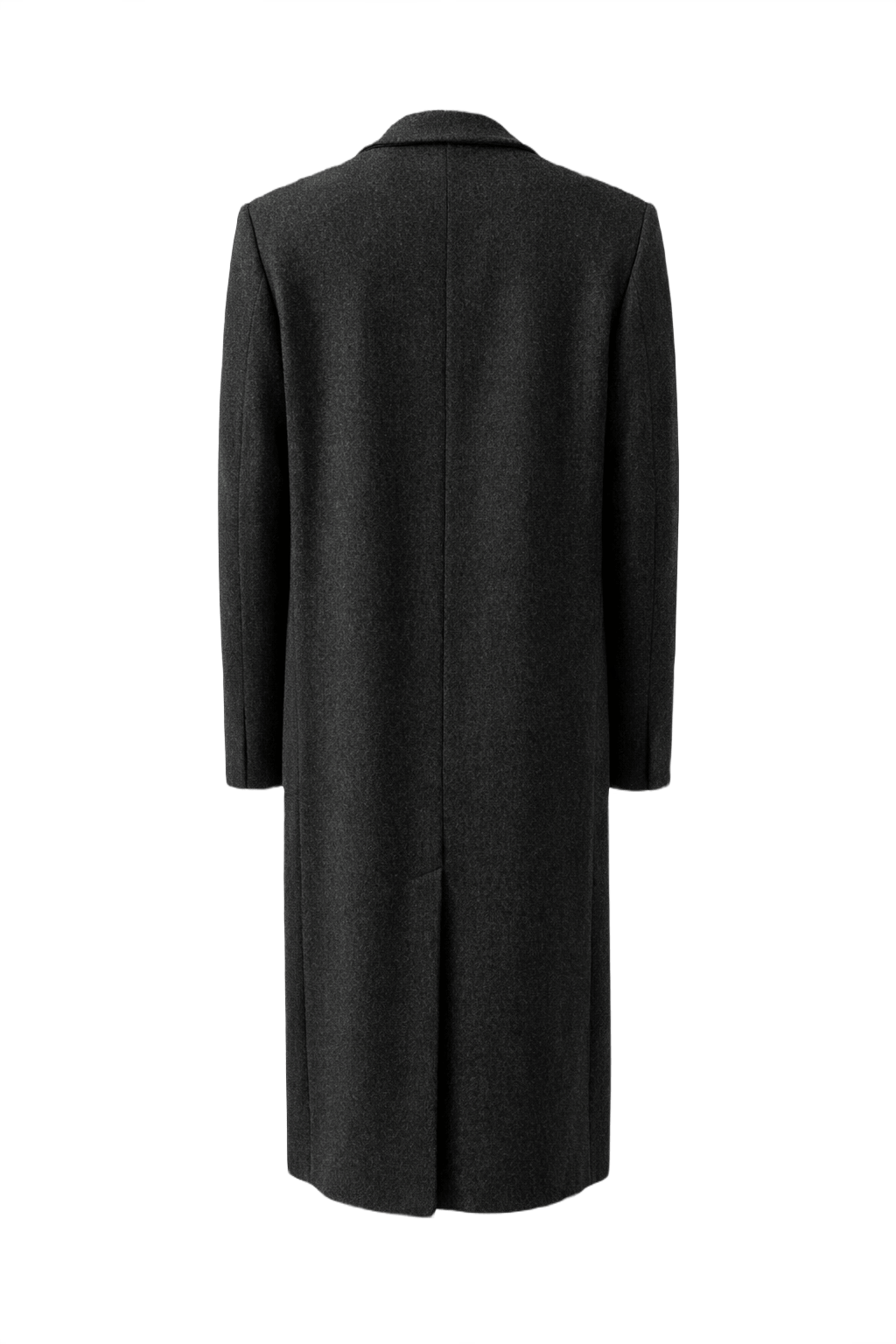 1990s Charcoal Grey Wool Coat - Back View