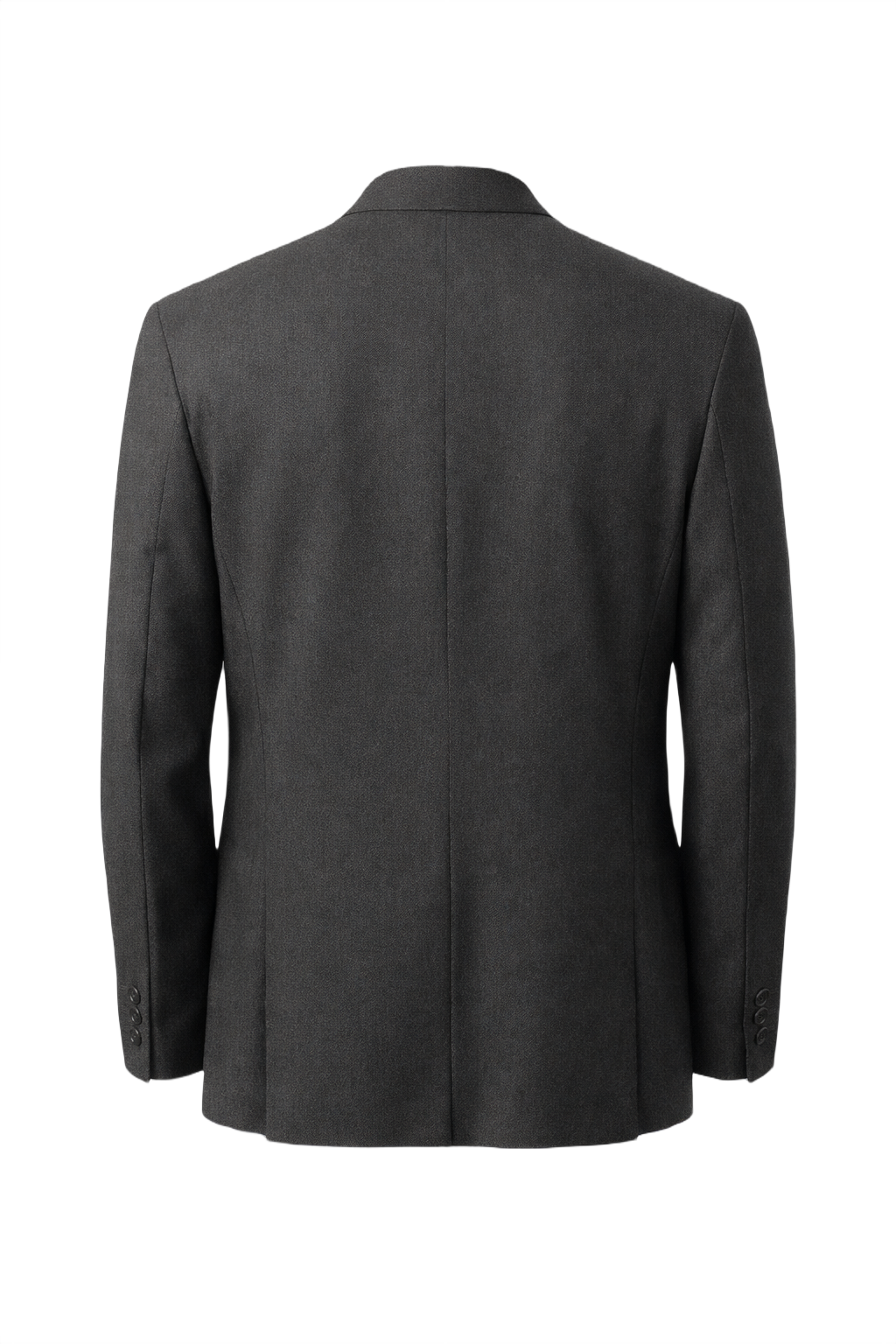 1980s Charcoal Grey Wool Blazer - Back View