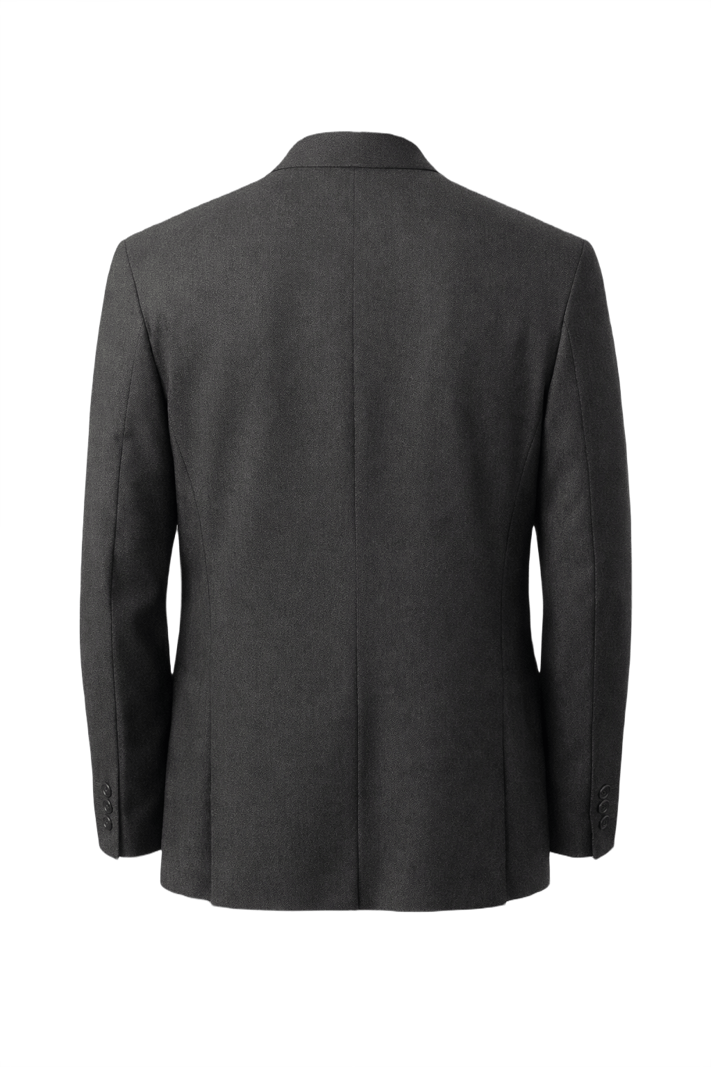 1980s Charcoal Grey Wool Blazer - Back View