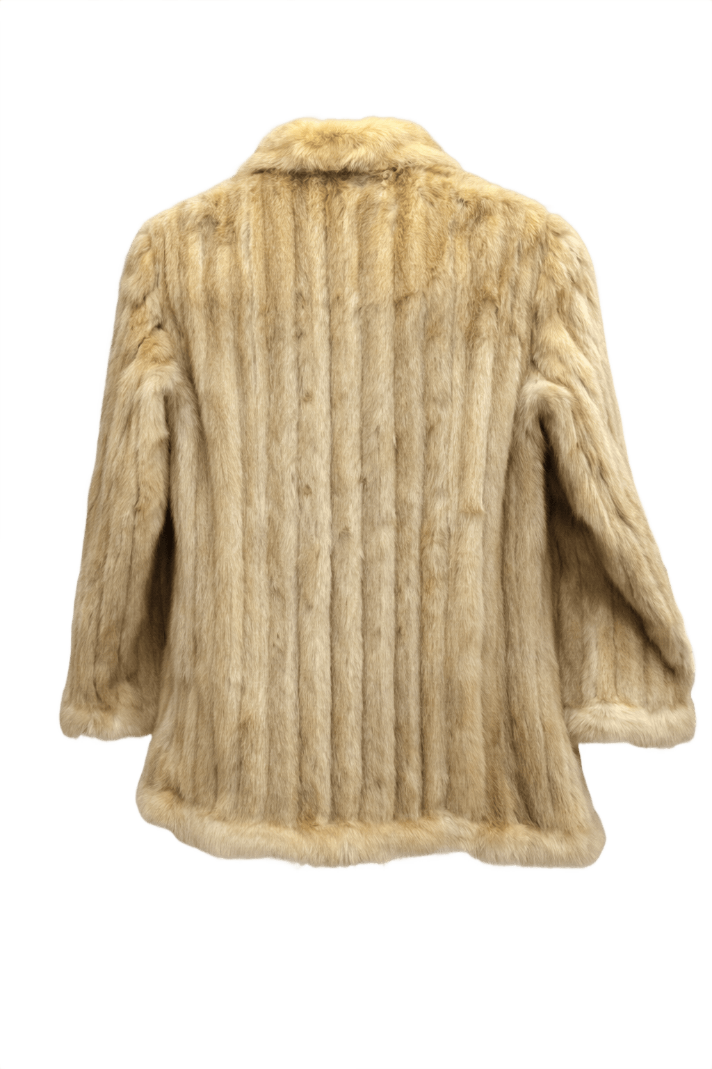 1980s Cream Fur Coat - Back View