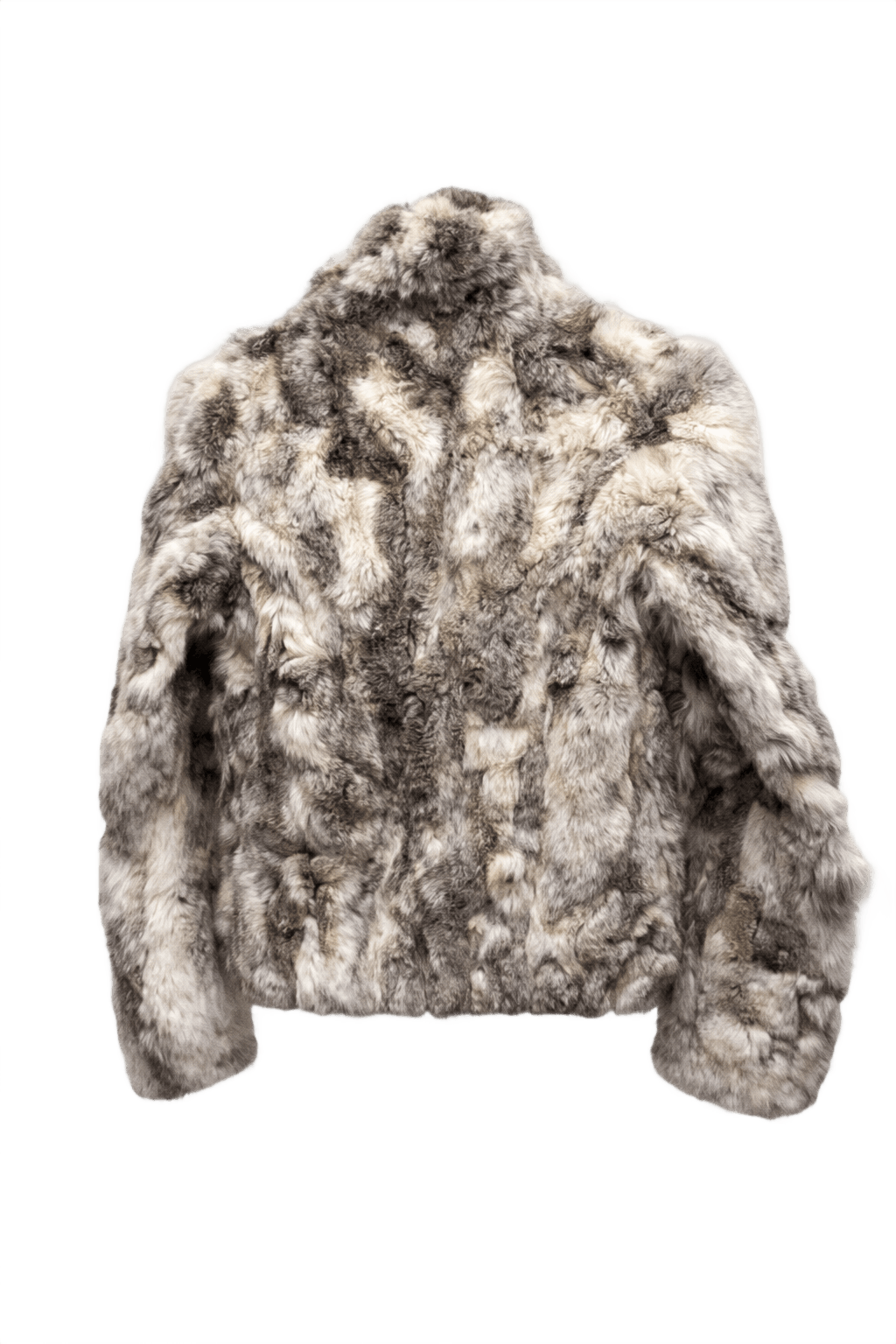 1980s Gray Fur Coat - Back View