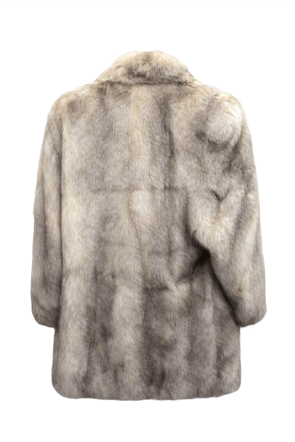 1980s Cream Beige Fur Coat - Back View