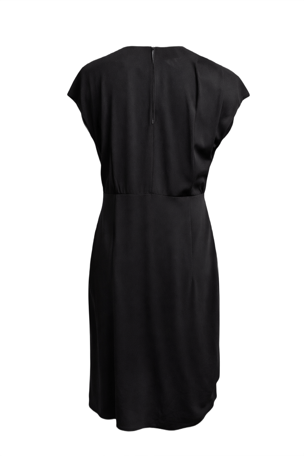 1960s Black Polyester Dress - Back View