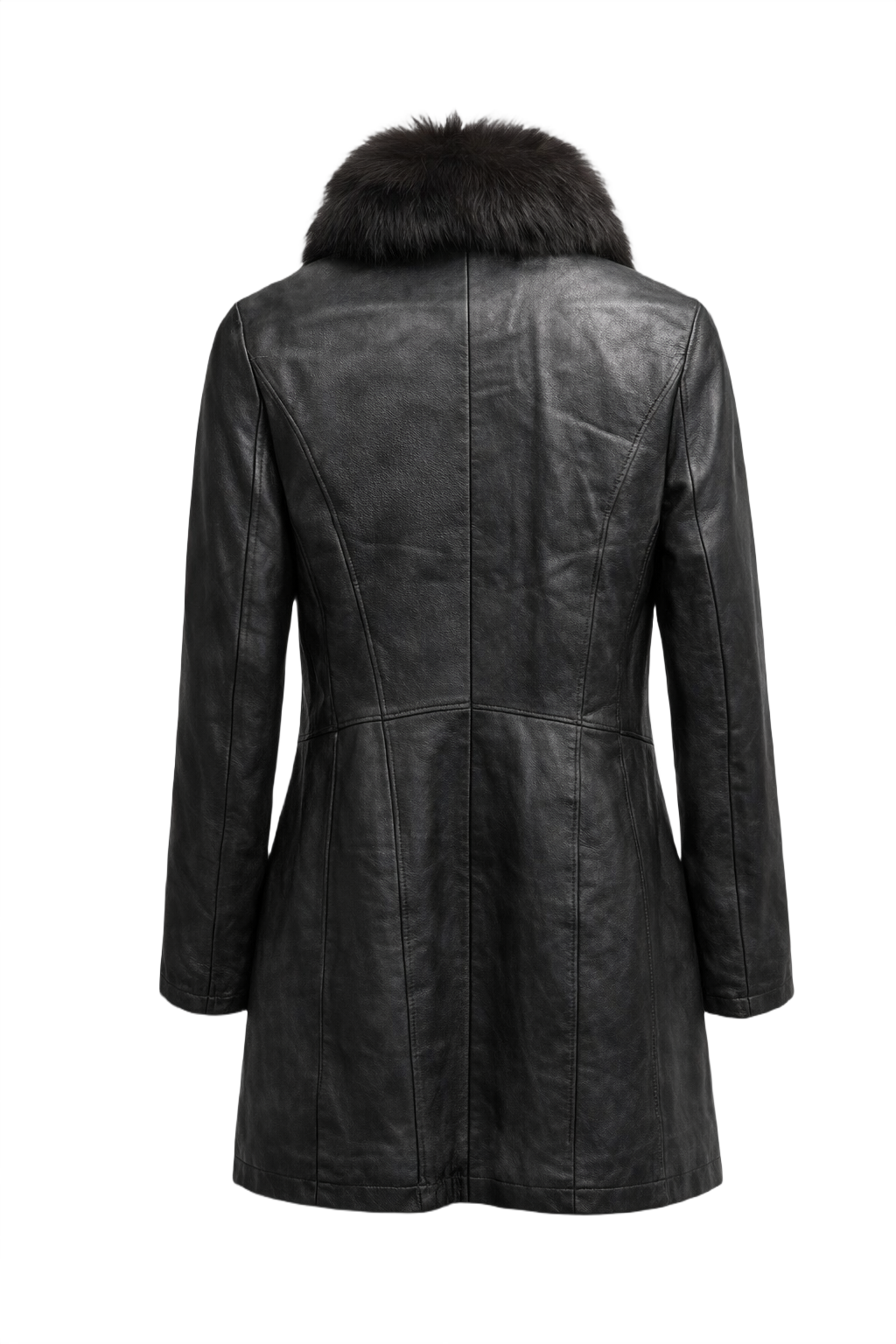 1990s Black Leather Jacket - Back View