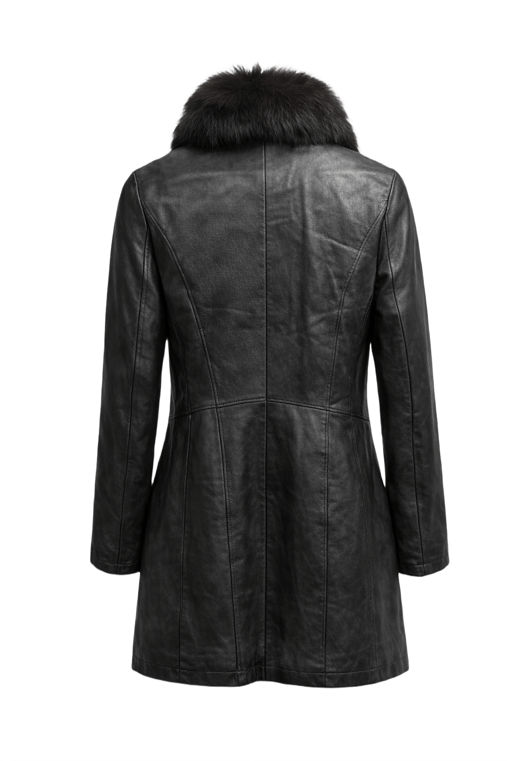 1990s Black Leather Jacket - Back View