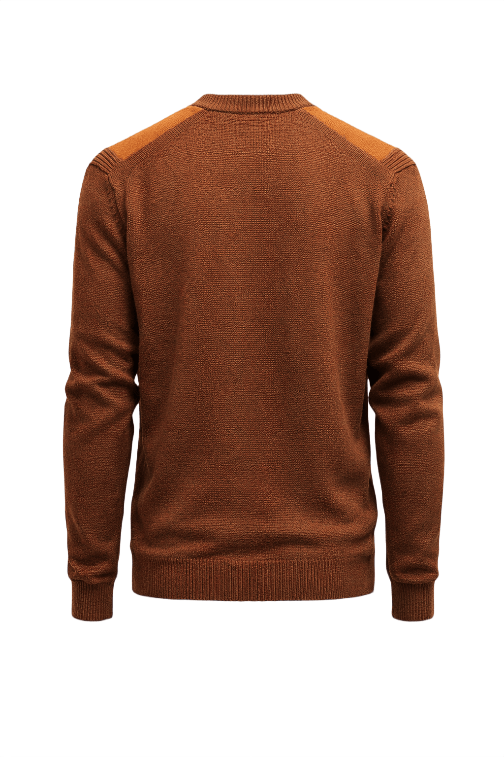 1960s Rust Wool and Suede Cardigan - Back View
