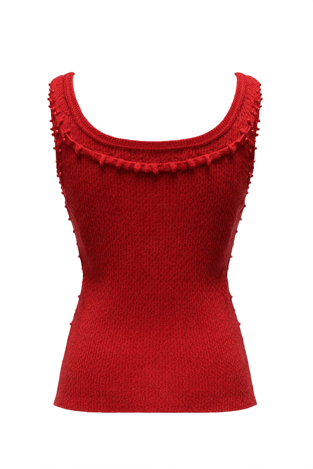 1970s Red Knit Tank Top and Scarf - Back View