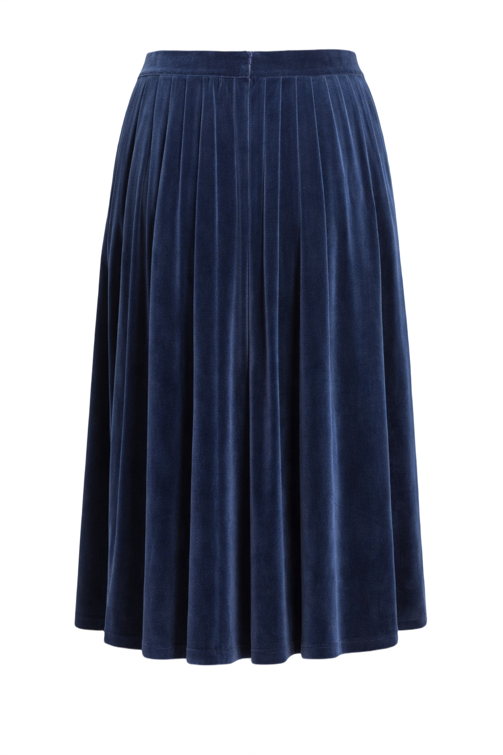 1970s Deep Blue Velvet Skirt - Back View