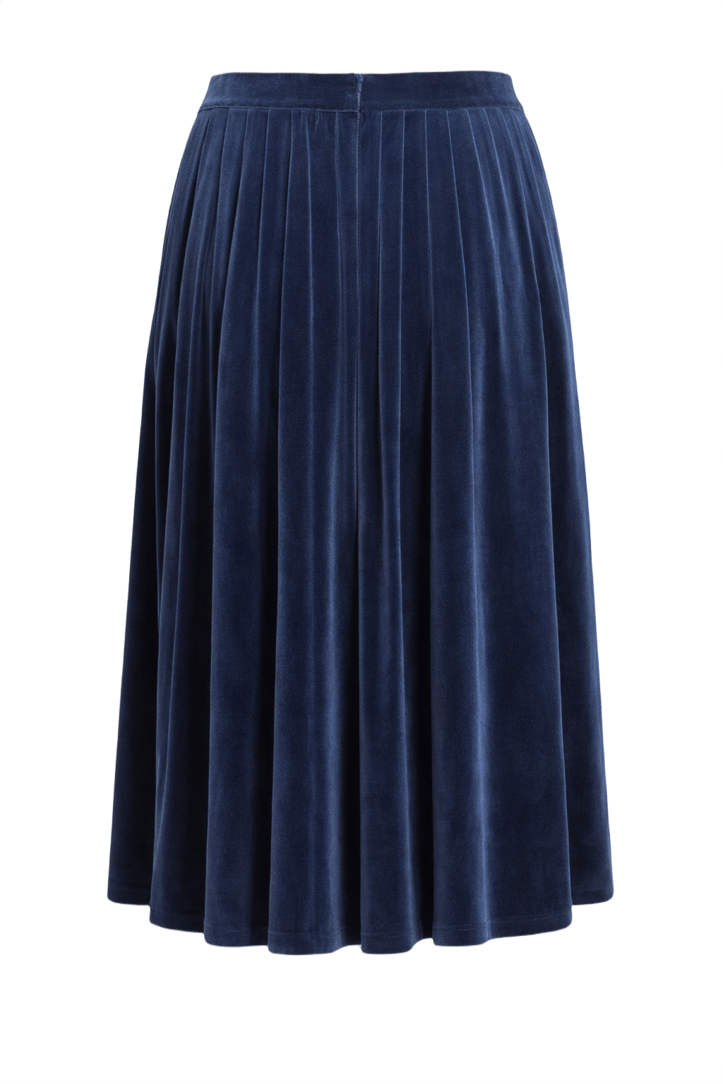 1970s Deep Blue Velvet Skirt - Back View